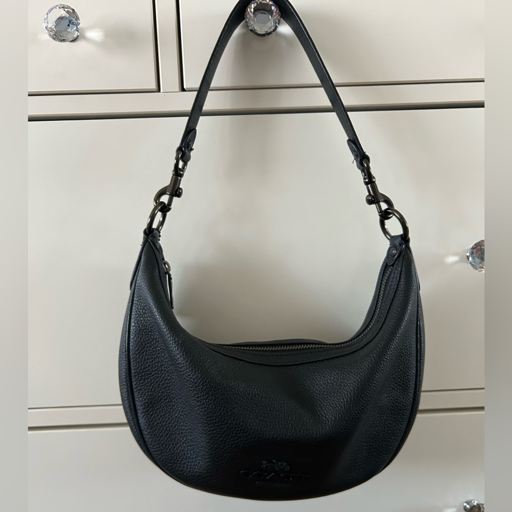 Coach Black Leather Aria Shoulder Bag